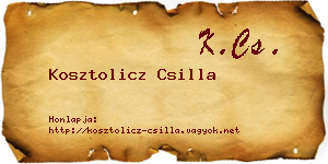 Kosztolicz Csilla névjegykártya