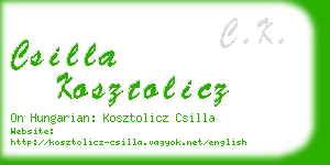csilla kosztolicz business card